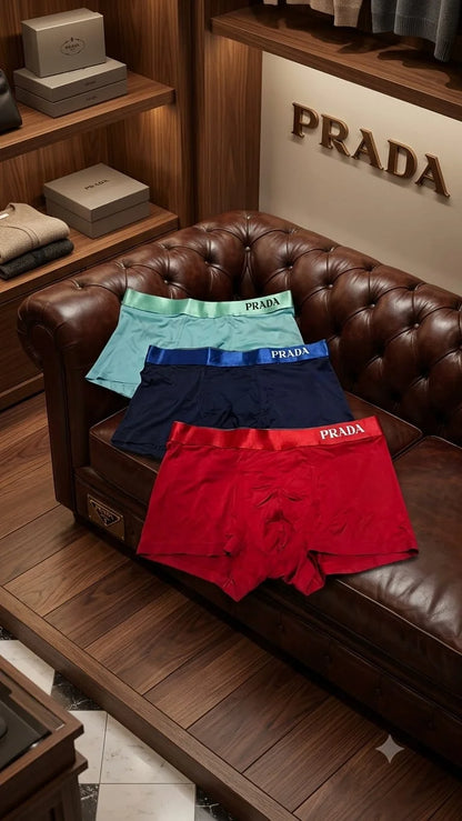 Prada Premium Men's Boxer Briefs 3-Pack – Ultra Soft Stretch Luxury Underwear