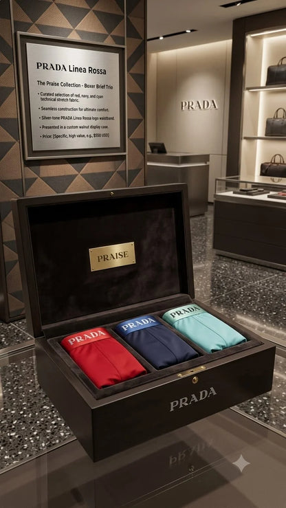 Prada Premium Men's Boxer Briefs 3-Pack – Ultra Soft Stretch Luxury Underwear