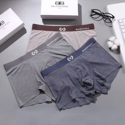 Balenciaga Premium Men's Boxer Briefs 3-Pack – Ultra Soft Cotton Stretch Trunks