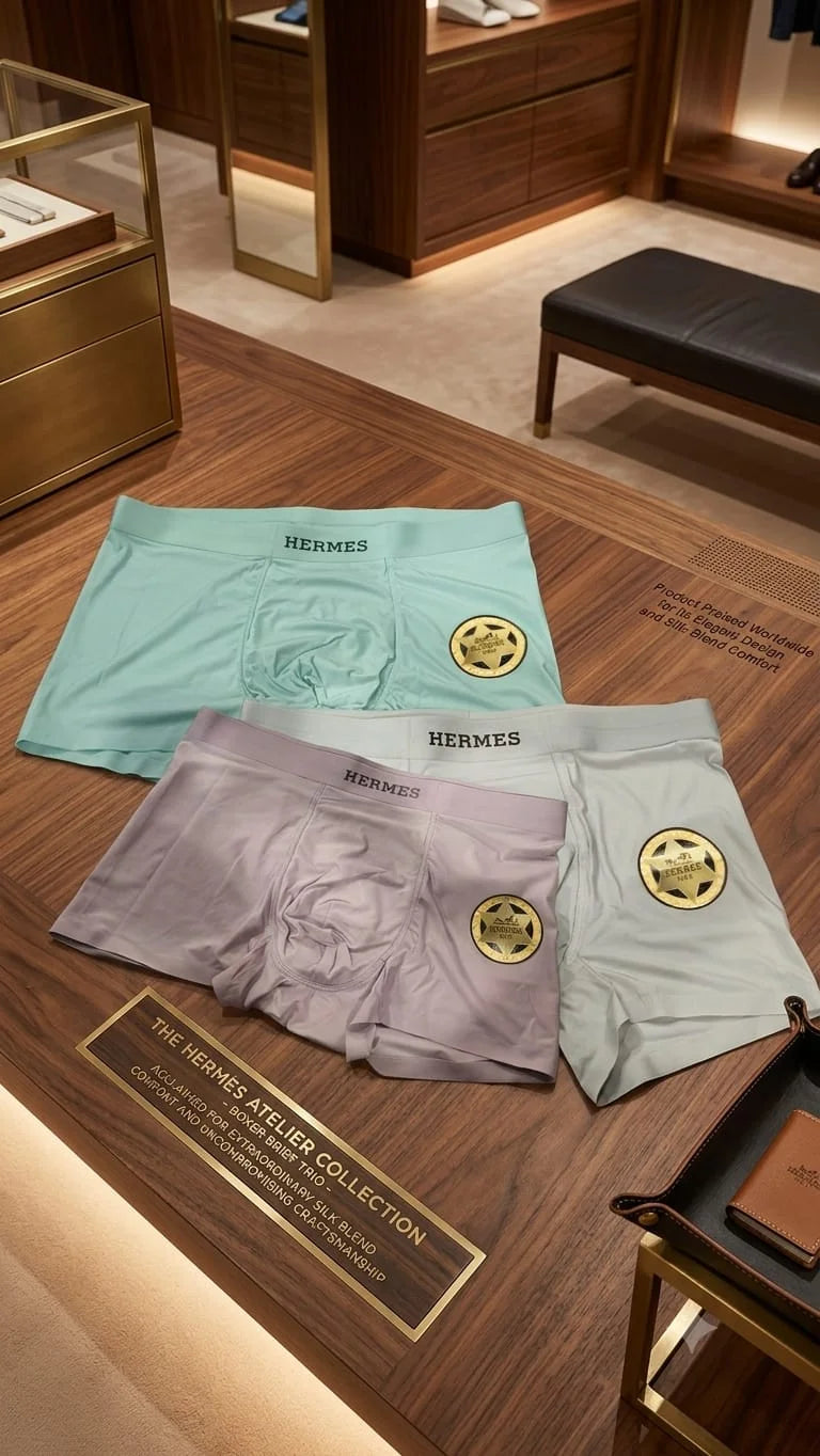 Hermès Premium Men's Trunks – Luxury Soft Stretch Underwear 3-Pack