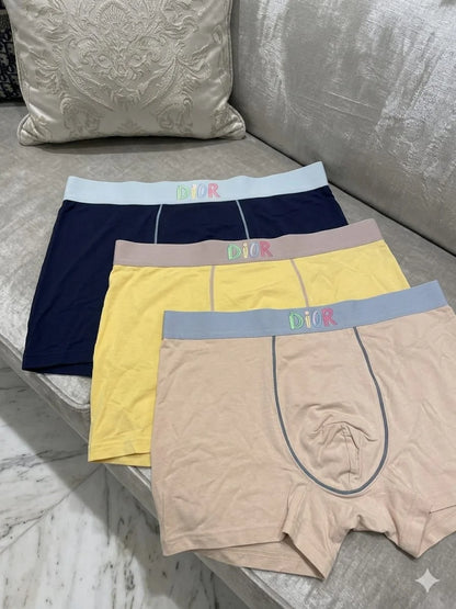 DIOR || Premium Men's Trunks – Pack of 3 | Soft Stretch Cotton Comfort