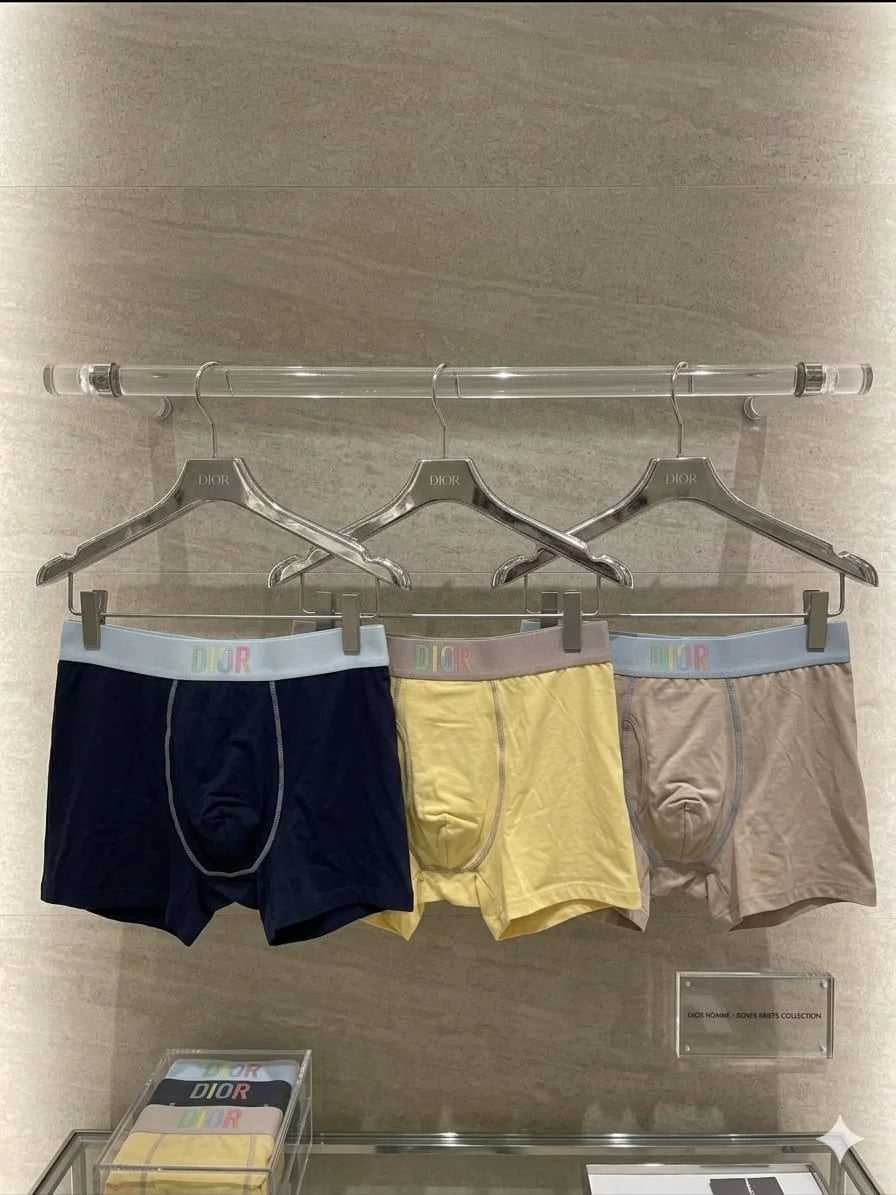DIOR || Premium Men's Trunks – Pack of 3 | Soft Stretch Cotton Comfort