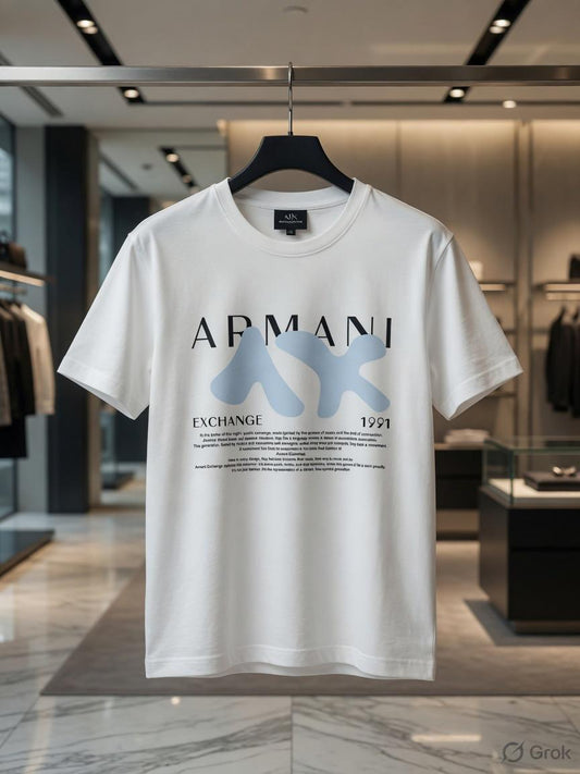 Armani Women's Heavy GSM Lycra Tee in White – Product Shot	