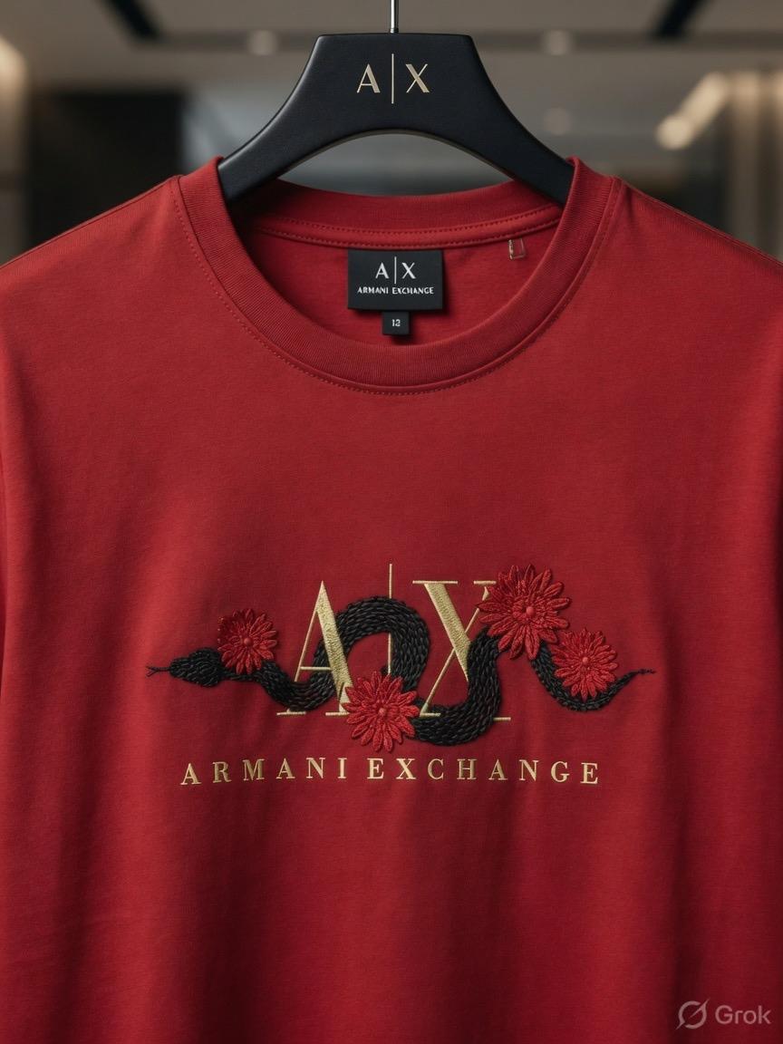 Armani Red Tee – Fabric Zoom Detail	