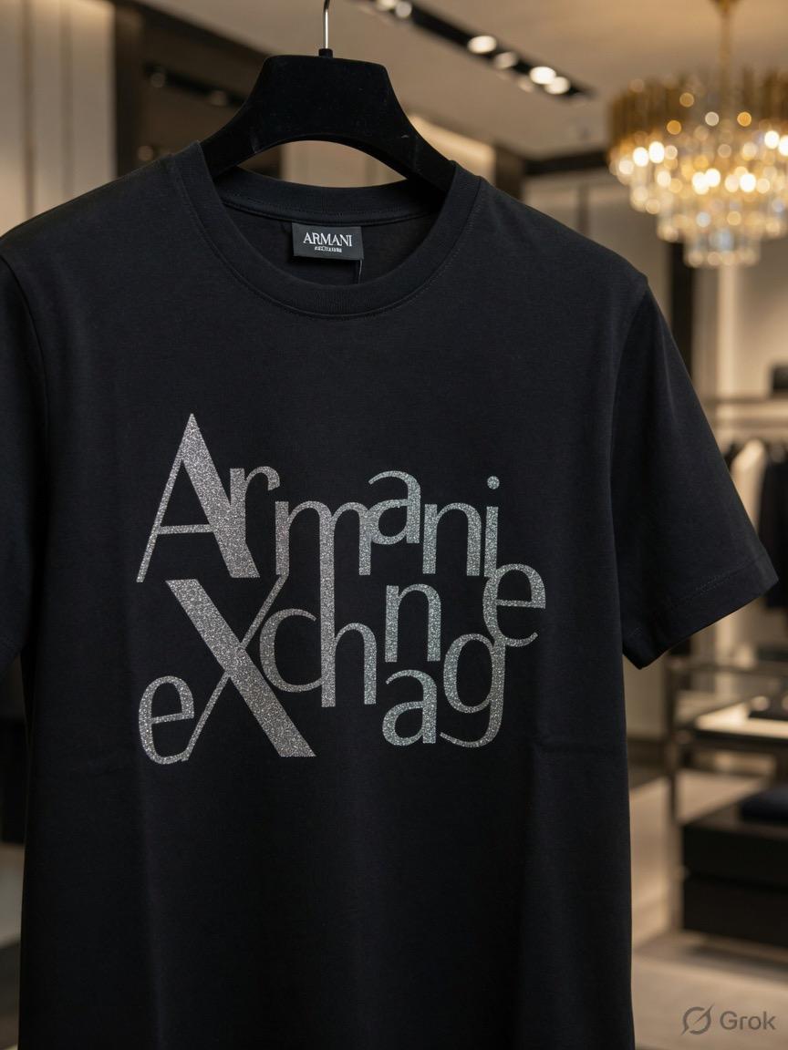 Armani Black Tee – Fabric Zoom Detail	