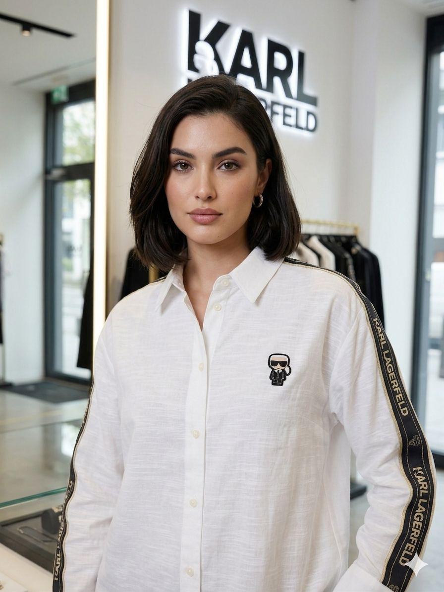 Karl Lagerfeld White Shirt – Fabric Zoom Detail	