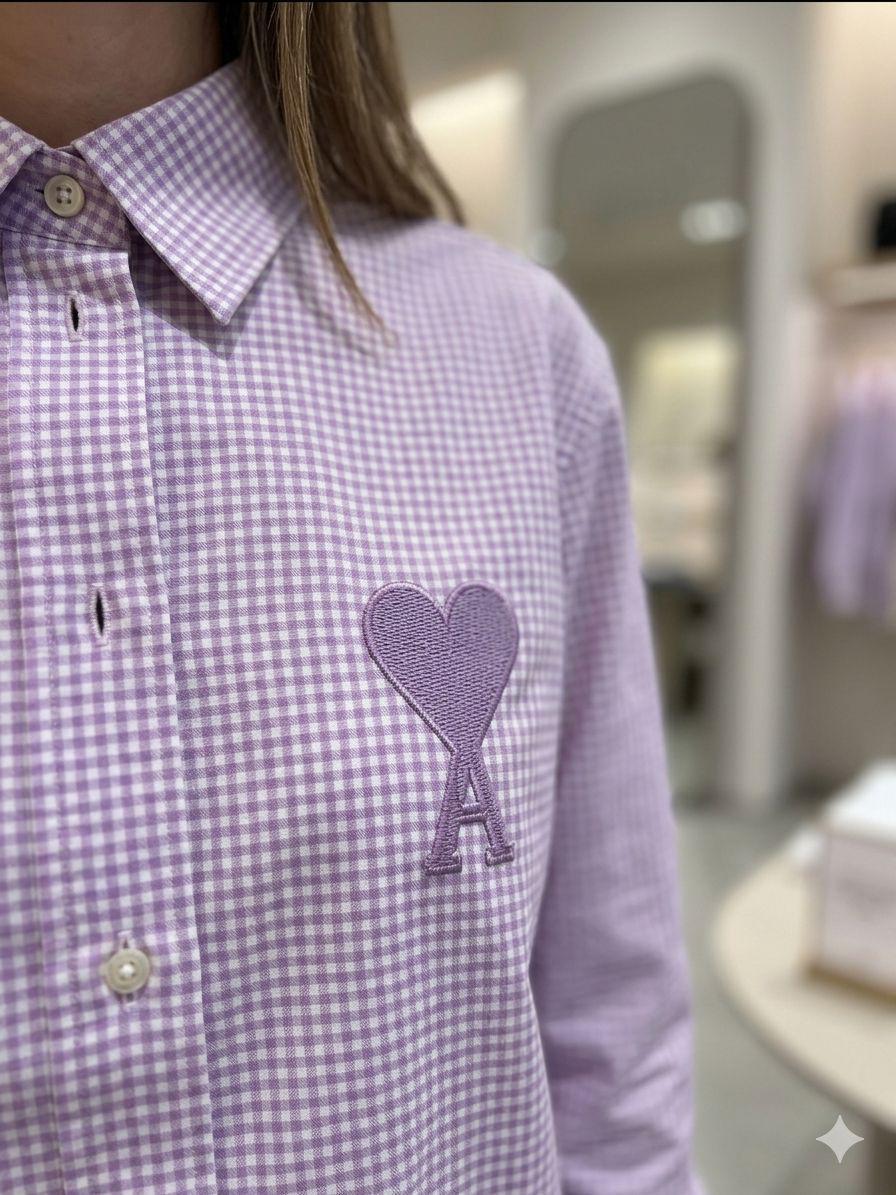 AMI Lilac Shirt – Fabric Zoom Detail	