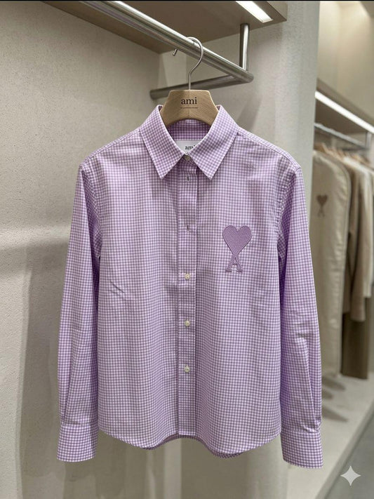 AMI Women's Cotton Shirt in Lilac – Product Shot	