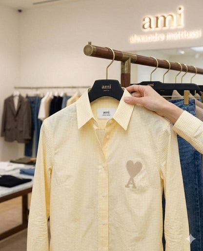 AMI Yellow Shirt – Fabric Zoom Detail	