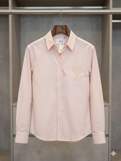 AMI Women's Cotton Shirt in Pink – Product Shot	