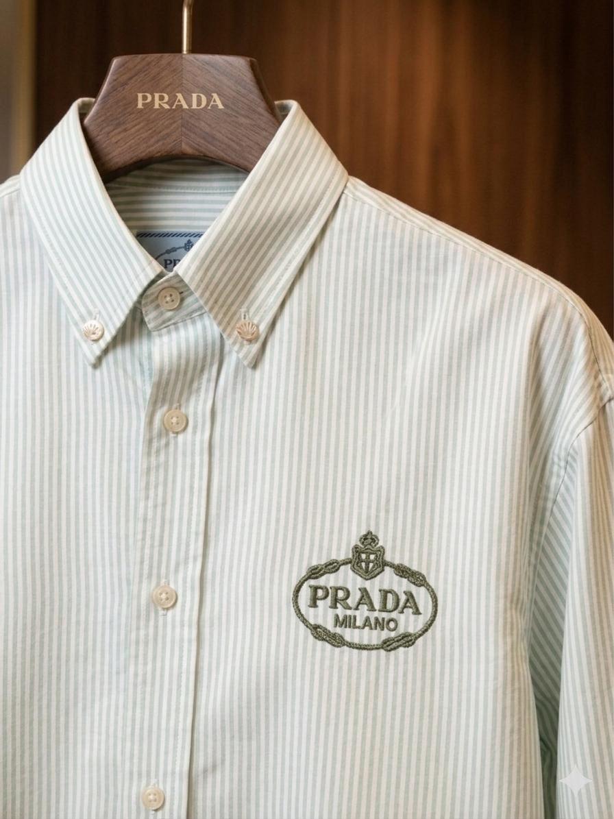 Prada Light Green Shirt – Fabric Zoom Detail	