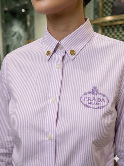Prada Lilac Shirt – Fabric Zoom Detail	