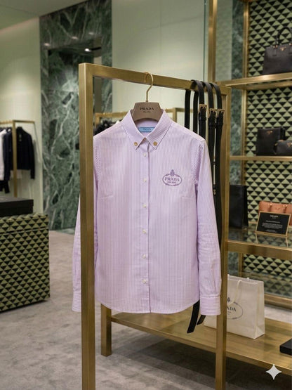Prada Women's Premium Cotton Shirt in Lilac – Product Shot	