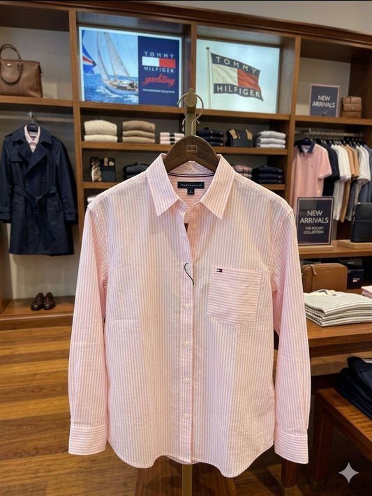 Tommy Hilfiger Women's Cotton Shirt in Pink – Product Shot	