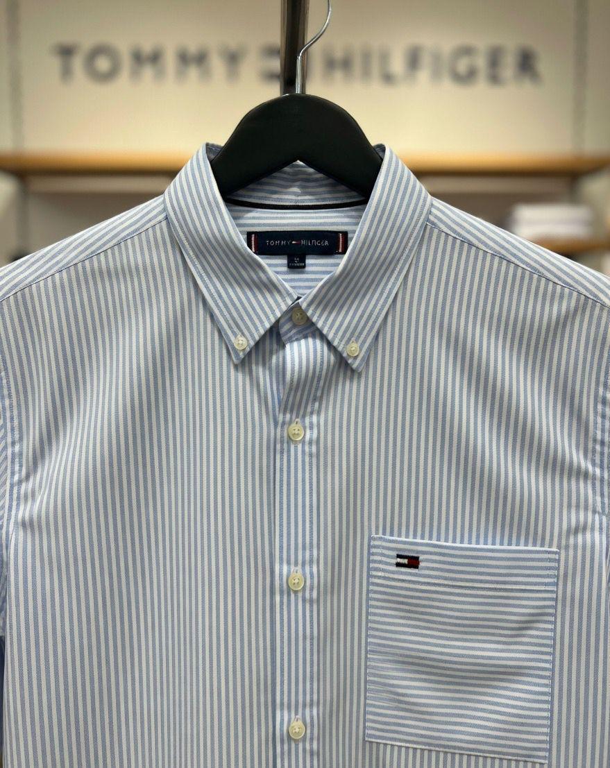 Tommy Hilfiger Sky Blue Shirt – Fabric Zoom Detail	