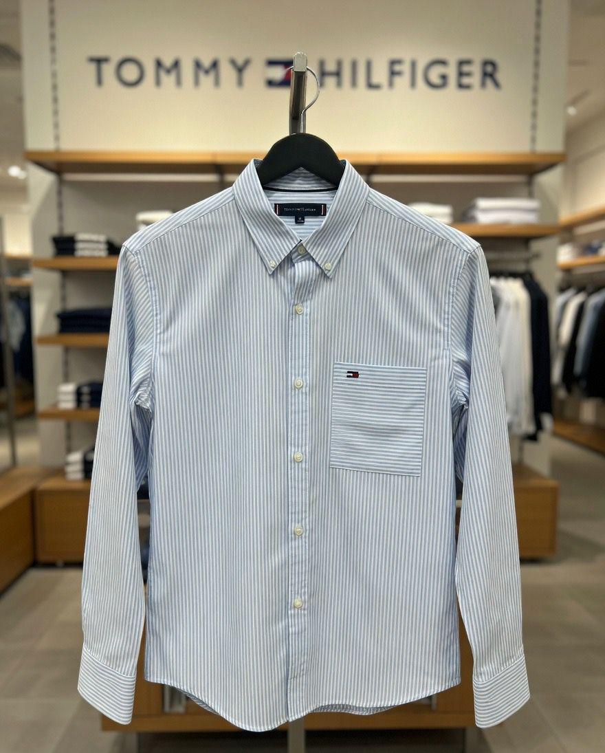 Tommy Hilfiger Women's Cotton Shirt in Sky Blue – Product Shot	