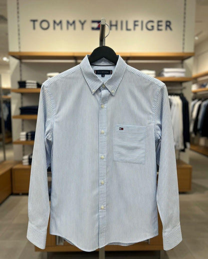 Tommy Hilfiger Women's Cotton Shirt in Sky Blue – Product Shot	