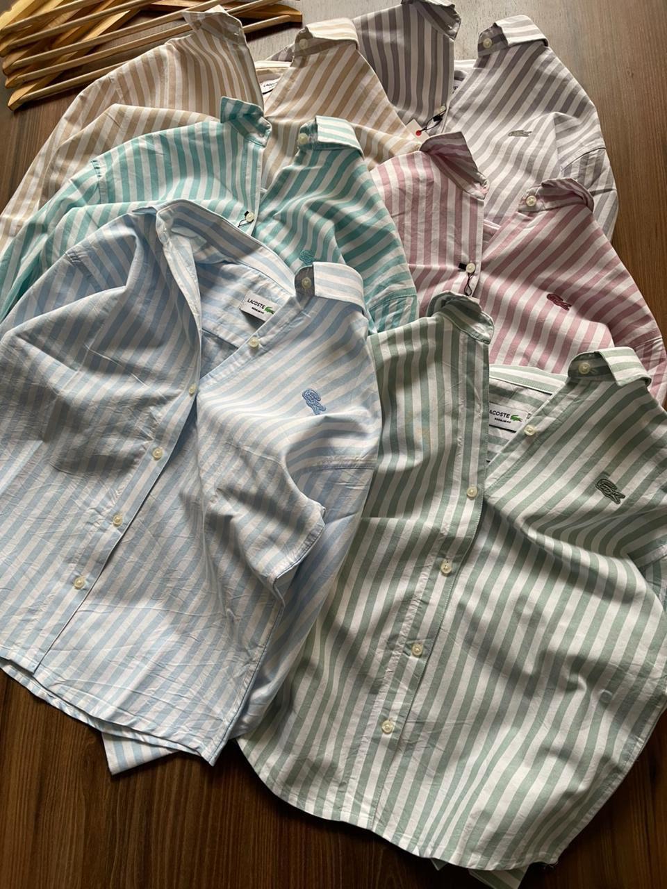 Lacoste Women's Cotton Shirts – Beige, Grey, Sea Green, Pink, Sky Blue & Green Collection
