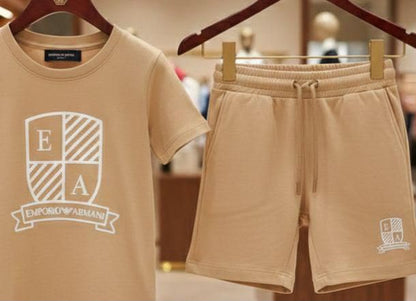 Boys Armani beige matching top and bottom co-ord outfit
