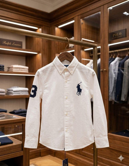 Ralph Lauren Kids white premium cotton shirt for boys