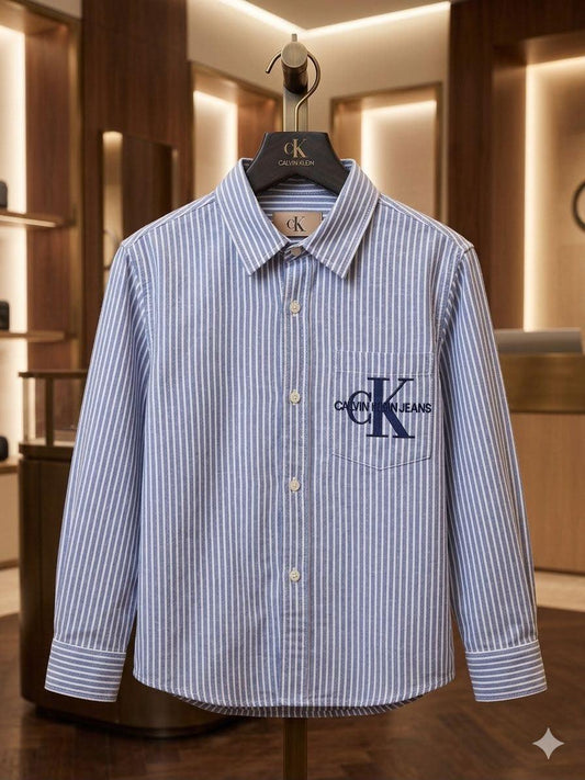 Calvin Klein Kids blue premium cotton shirt for boys

