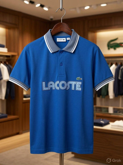 Lacoste Kids blue premium Power Lycra polo T-shirt for boys
