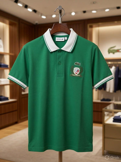 Lacoste Kids green premium Power Lycra polo T-shirt for boys