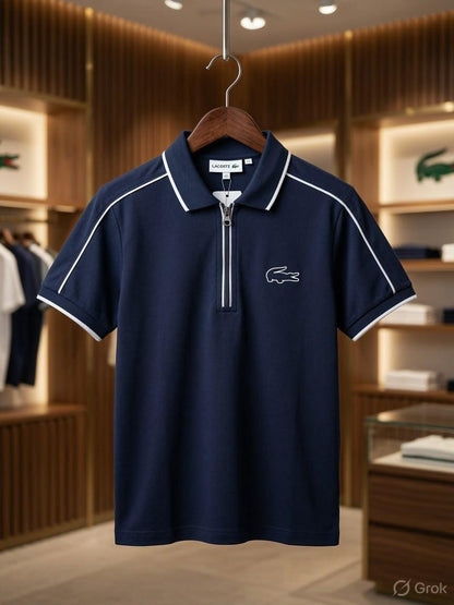 Lacoste Kids navy premium Power Lycra polo T-shirt for boys

