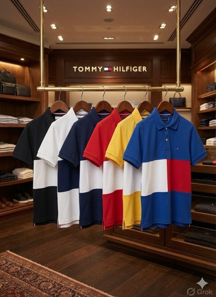 Designer-inspired Tommy Hilfiger Kids 280 GSM cotton polo T-shirts for boys available in red, blue, yellow, black, navy blue, and white
