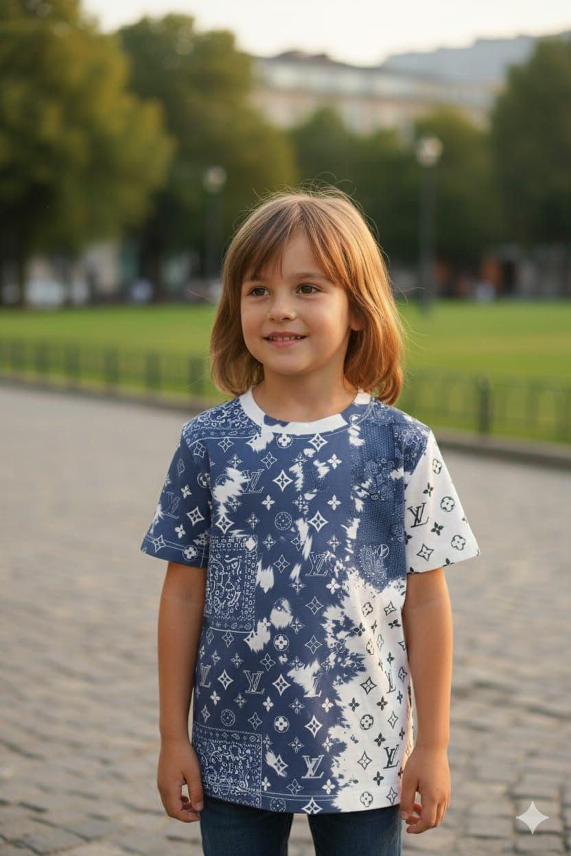 Designer-inspired Louis Vuitton Kids Grey  cotton T-shirt for everyday wear
