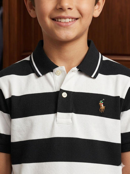 Ralph Lauren Kids Boys Shirt in Black – Closeup View	