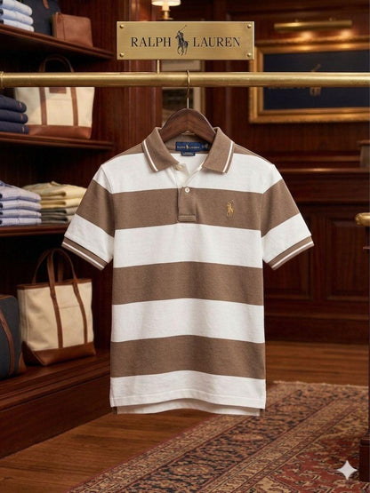 Ralph Lauren Kids Boys Shirt in Beige – Front View	