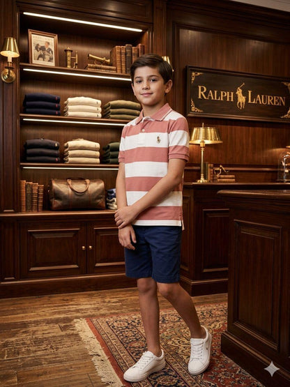 Ralph Lauren Kids Pink Shirt – Embroidery wearing image