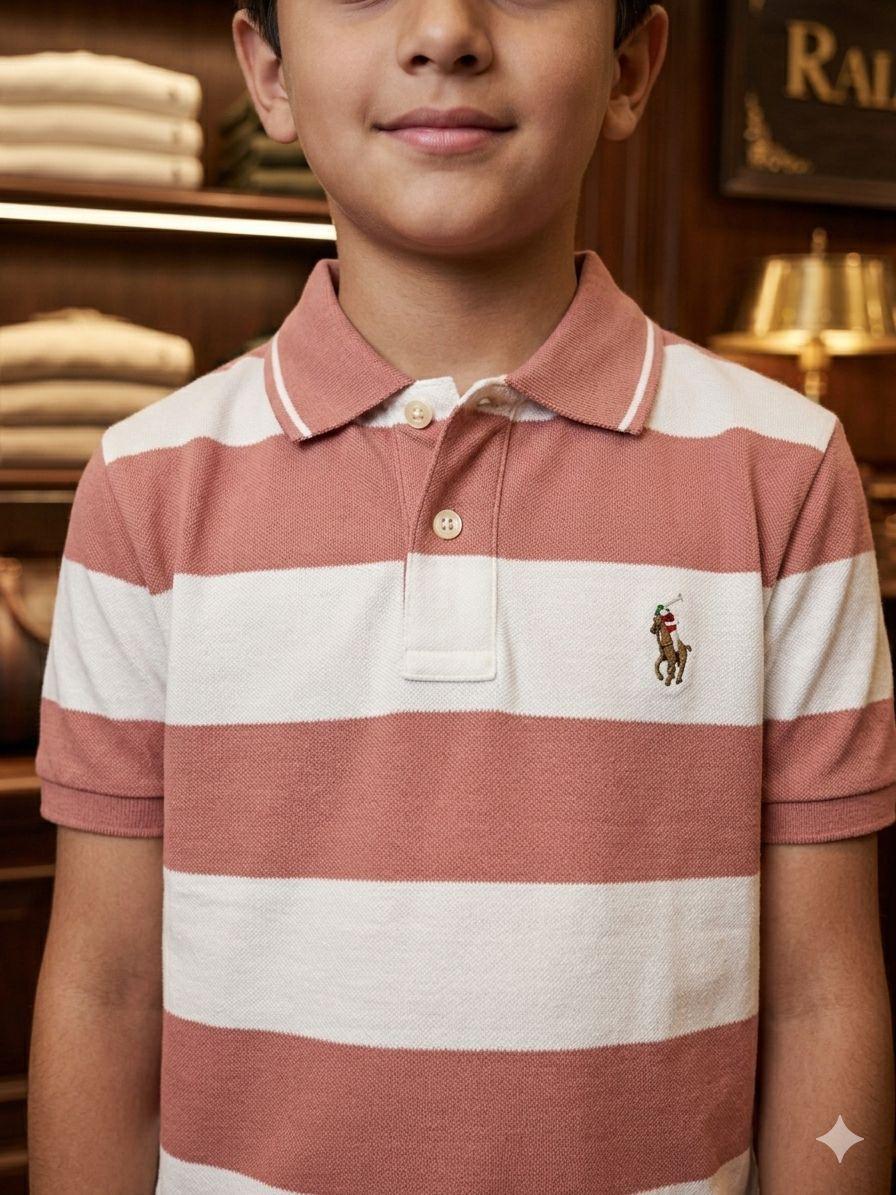 Ralph Lauren Kids Boys Shirt in Pink – closeup View	