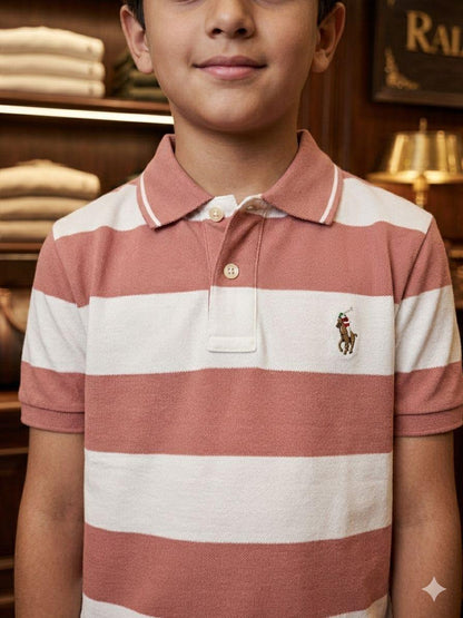 Ralph Lauren Kids Boys Shirt in Pink – closeup View	