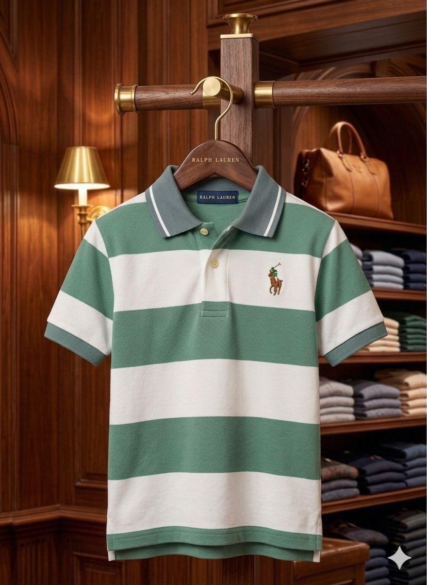 Ralph Lauren Kids Boys Shirt in Green – Front View	