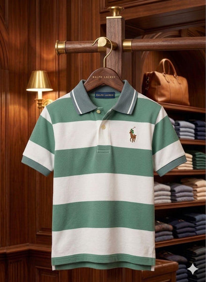 Ralph Lauren Kids Boys Shirt in Green – Front View	