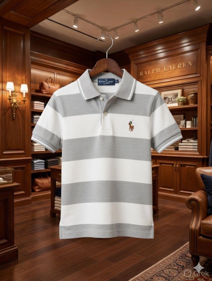 Ralph Lauren Kids Boys Shirt in Grey – Front View	