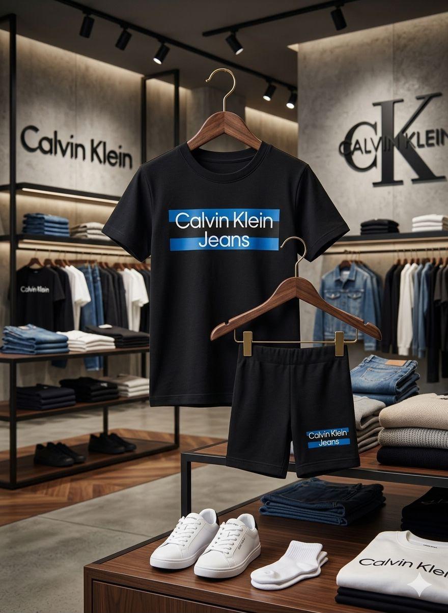 Calvin Klein Kids Shorts & T-Shirt Co-ord Set in Black
