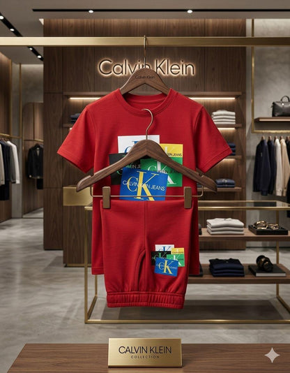 Calvin Klein Kids Shorts & T-Shirt Co-ord Set in Red
