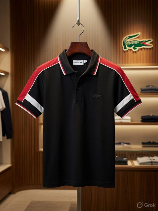 Lacoste Kids Power Lycra Polo in Black

