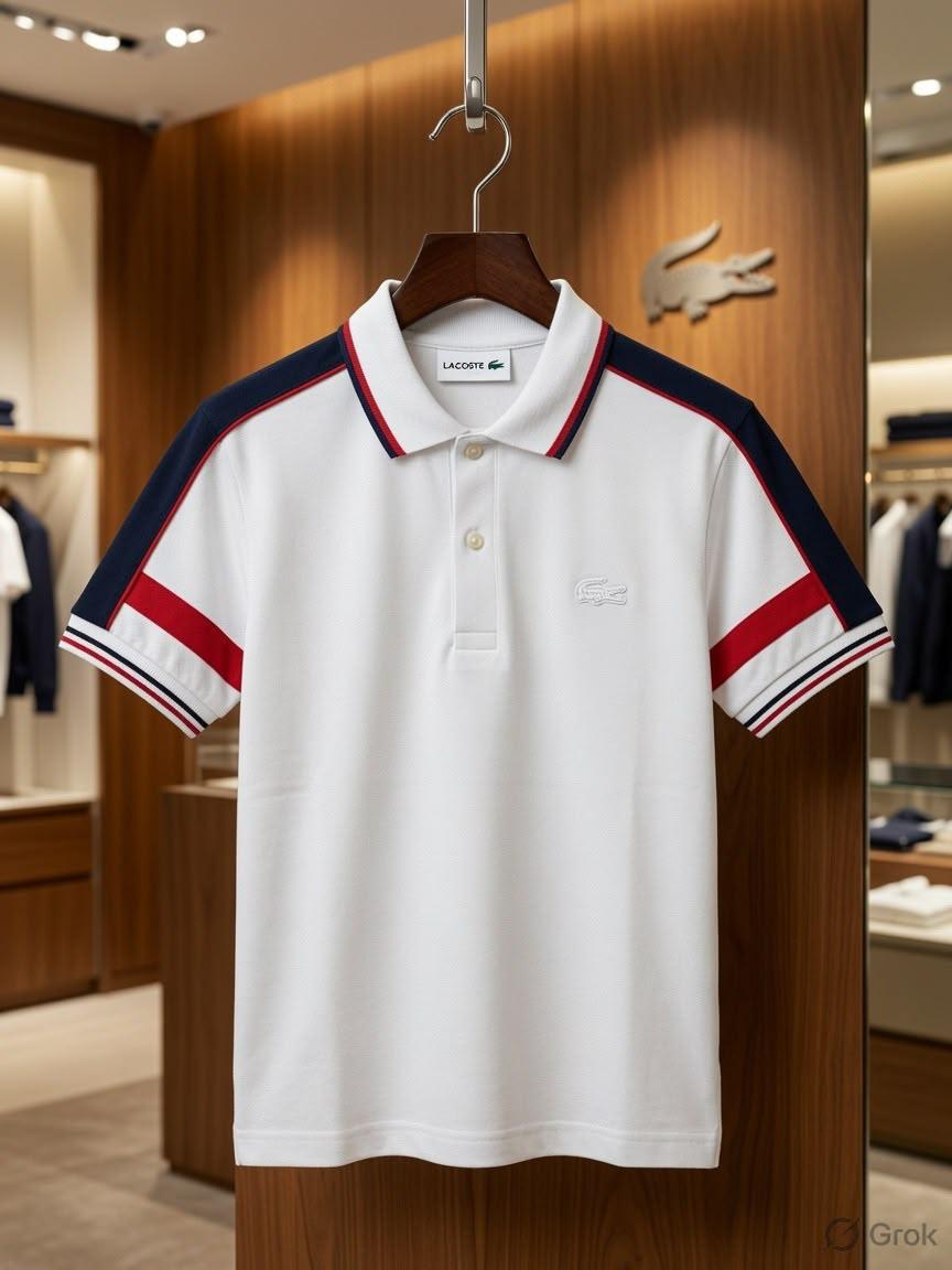 Lacoste Kids Power Lycra Polo in White

