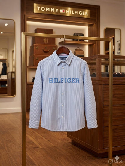 Tommy Hilfiger Kids Premium Cotton Shirt in Sky Blue
