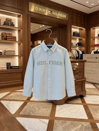Tommy Hilfiger Kids Premium Cotton Shirt in Mint Green
