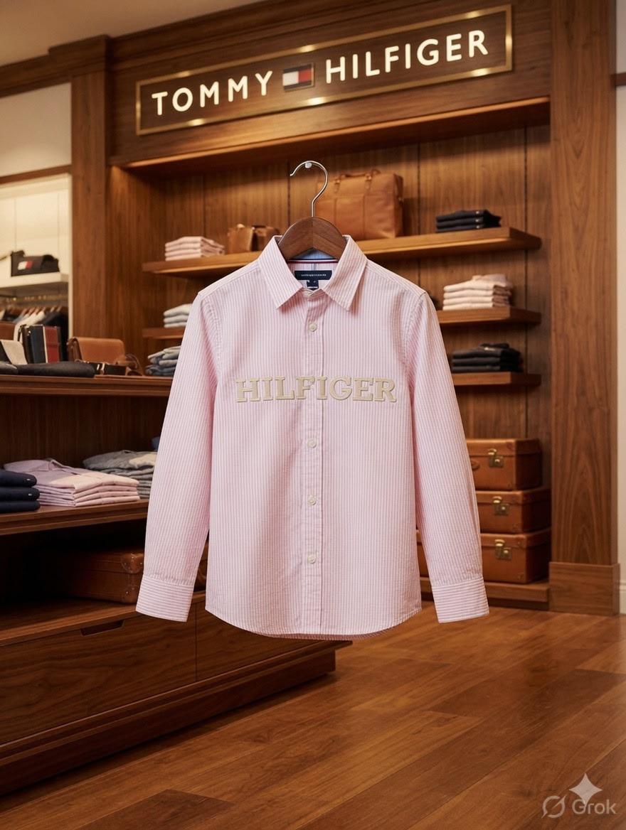 Tommy Hilfiger Kids Premium Cotton Shirt in Pink
