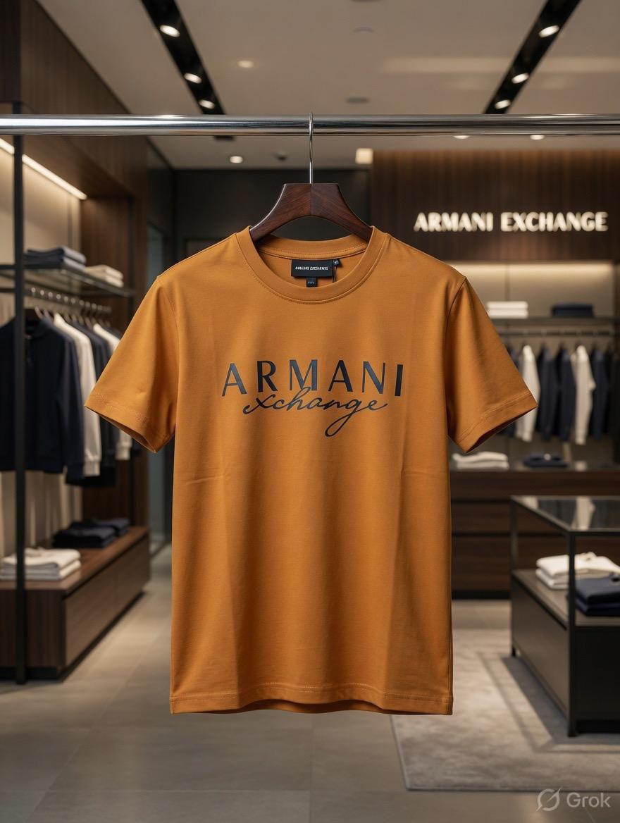 Armani Exchange Women's Cotton Peach Tee in  orange – Product Shot	