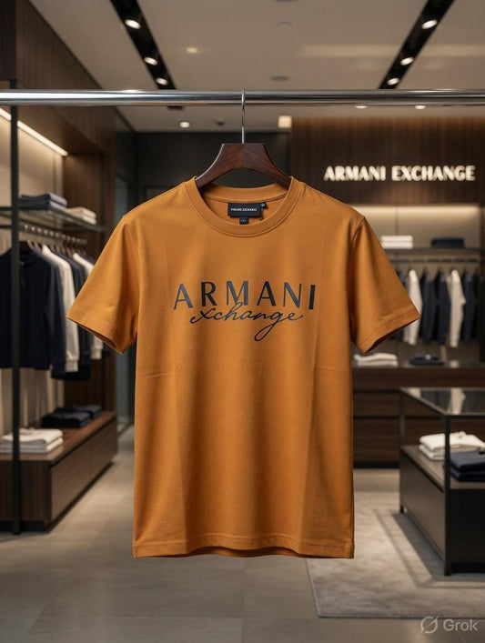 Armani Exchange Women's Cotton Peach Tee in  orange – Product Shot	