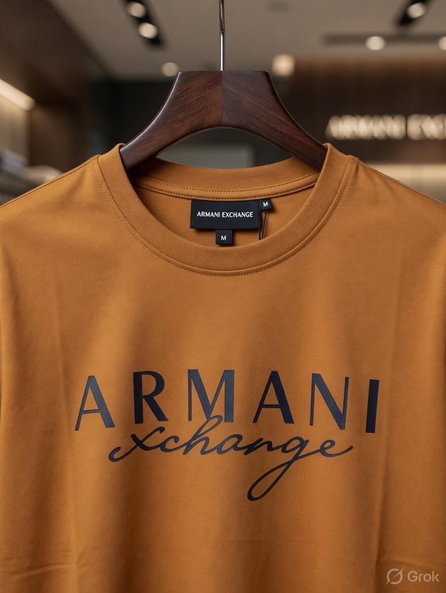 Armani Exchange Women's Cotton Peach Tee in Orange – Product Shot	