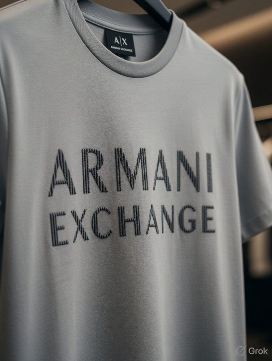 Armani Exchange Soft Lavender Tee – Fabric Zoom Detail	