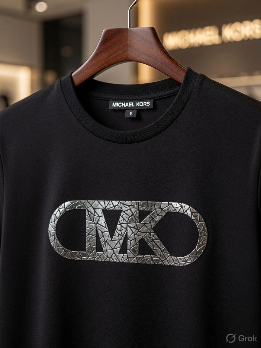 Michael Kors Black Tee – Embroidery Zoom Detail	